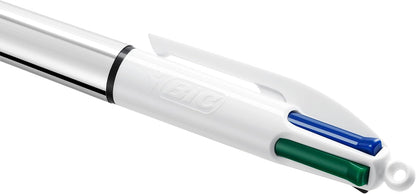 BIC 4 Colours Shine Retractable Ballpoint Pen Black/Blue/Red/Green (Pack of 12