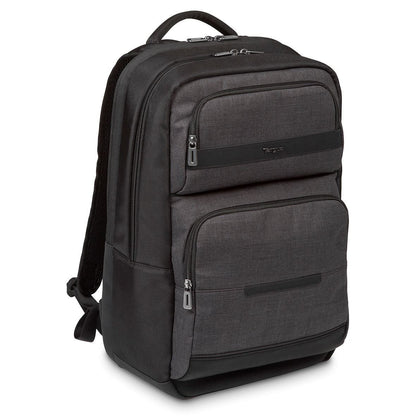 Targus CitySmart Advanced Travel Business Commuter Laptop Backpack with Multiple Pockets, Back Panel Support, Trolley Strap, Protective Sleeve fits 12.5-15.6-Inch Laptop, Black/Grey (TSB912EU