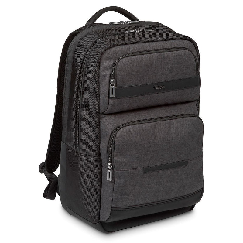 Targus CitySmart Advanced Travel Business Commuter Laptop Backpack with Multiple Pockets, Back Panel Support, Trolley Strap, Protective Sleeve fits 12.5-15.6-Inch Laptop, Black/Grey (TSB912EU