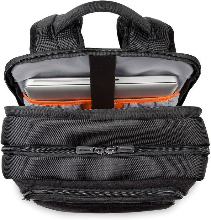 Targus CitySmart Advanced Travel Business Commuter Laptop Backpack with Multiple Pockets, Back Panel Support, Trolley Strap, Protective Sleeve fits 12.5-15.6-Inch Laptop, Black/Grey (TSB912EU