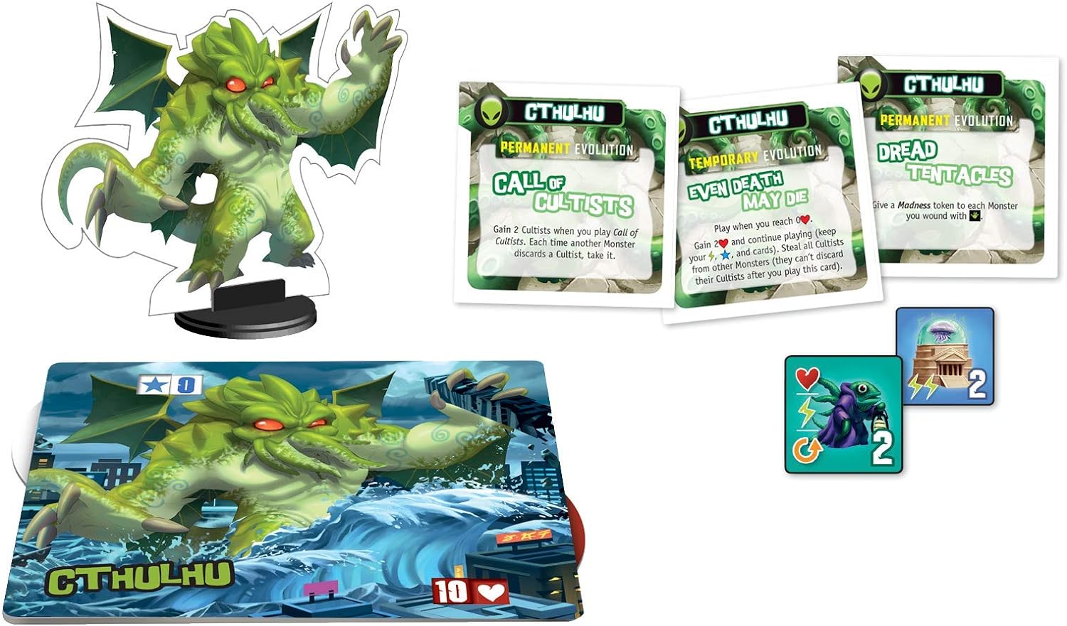 IELLO | King of Tokyo: Cthulhu Monster Pack | Board Game | Ages 8+ | 2 to 6 Players | 30 mins Minutes Playing Time