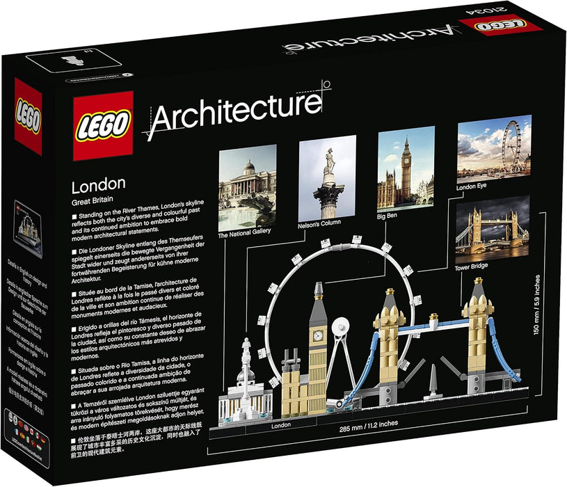 LEGO Architecture Skyline Model Building Set, Model Kit Featuring London Eye, Big Ben, Tower Bridge, Office Home Décor, Collectible Gift Idea for Men, Women and Teens 21034