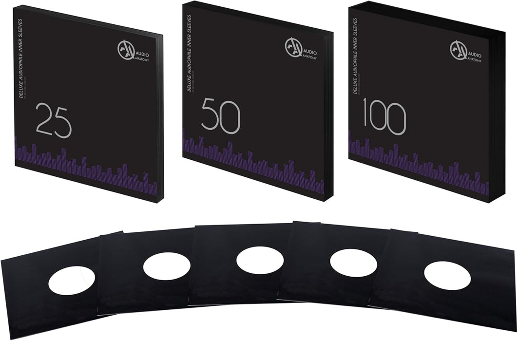 Audio Anatomy Vinyl-Inner Sleeves 12“ - black, 25 pieces