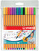Fineliner - STABILO point 88 - Pack of 15 - Assorted Colours including 5 Neon Colours