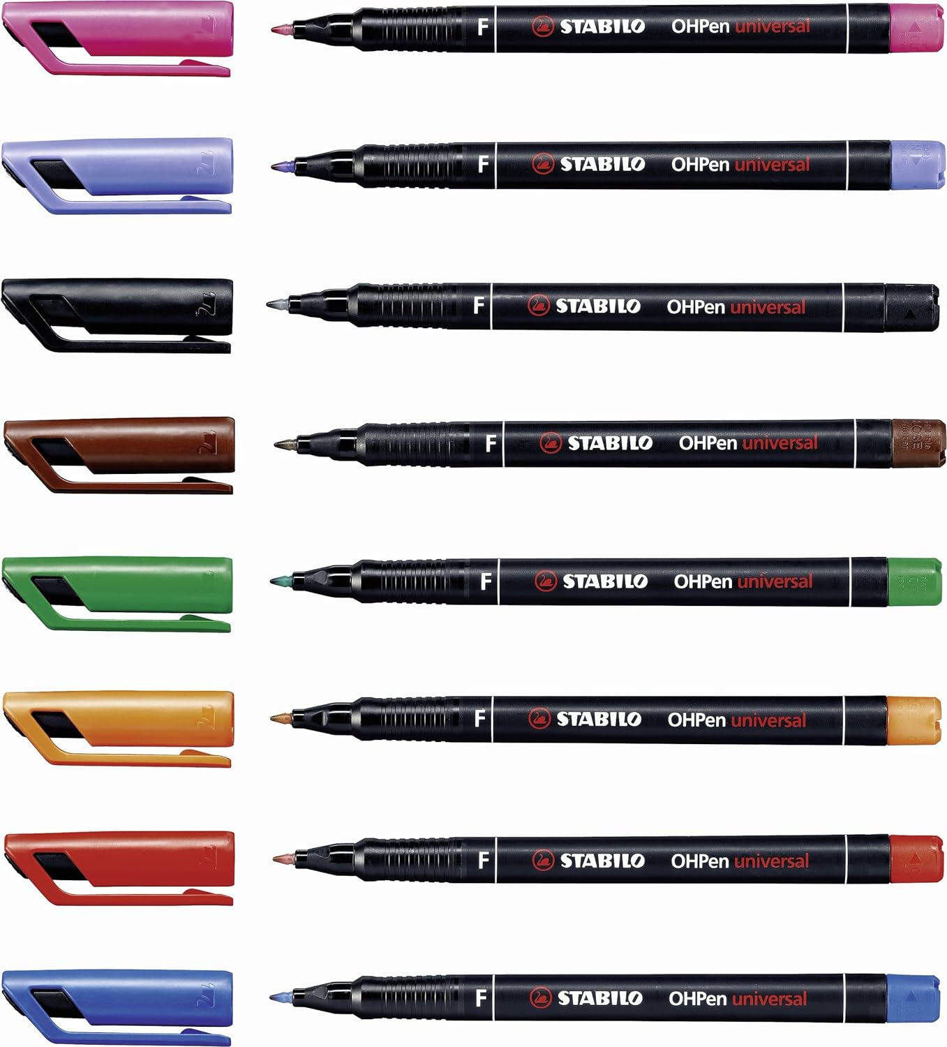 Pen for Overhead Projection - STABILO OHPen universal - Permanent Fine - Pack of 8 - Assorted Colours