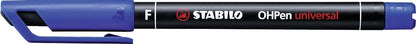 Pen for Overhead Projection - STABILO OHPen universal - Permanent Fine - Pack of 8 - Assorted Colours