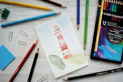 Aquarellable Colouring Pencil - STABILOaquacolor - ARTY - Tin of 24 - Assorted Colours