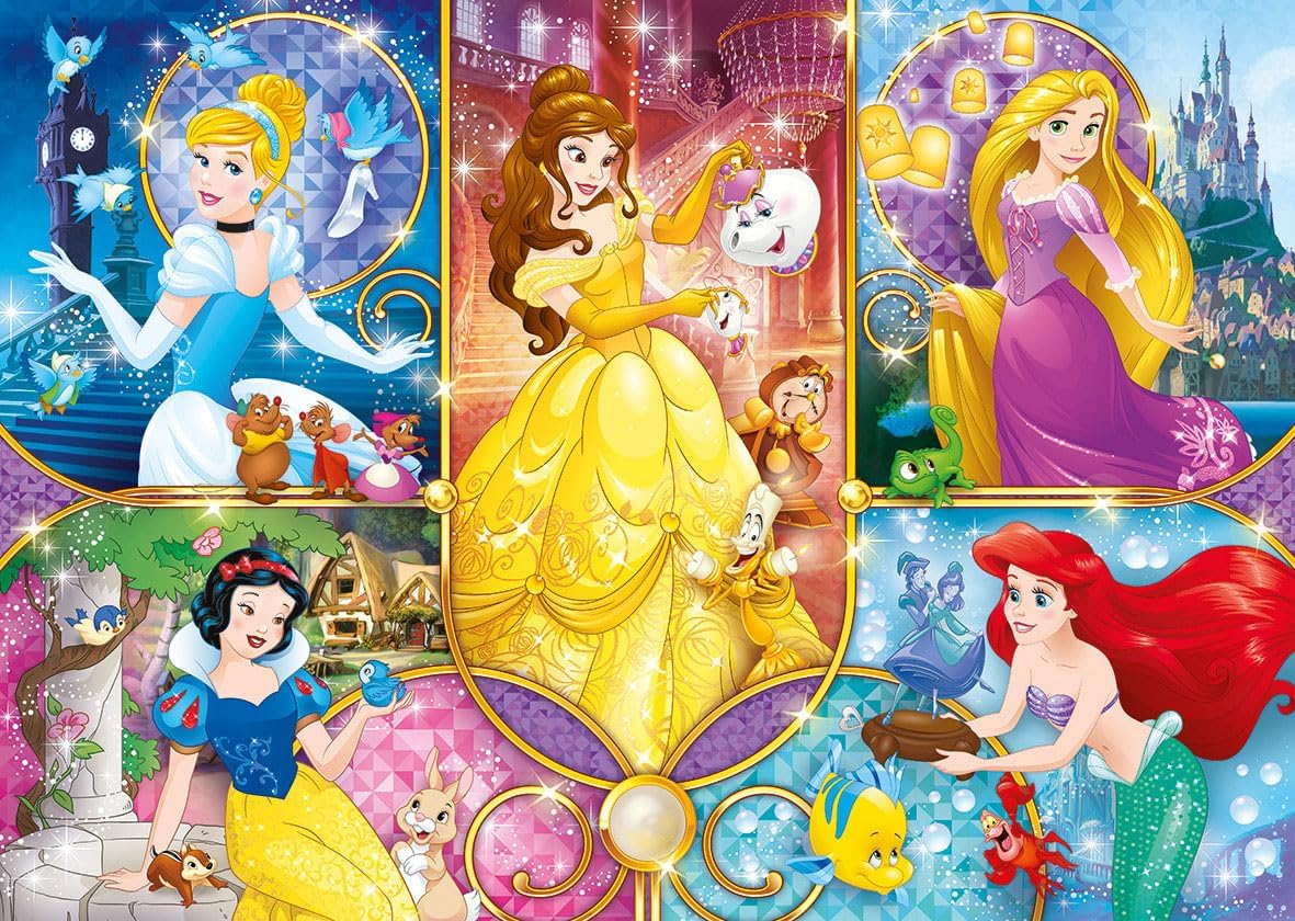 Clementoni 20140.2 Disney Princess Clementoni-20140-Brilliant Puzzle-Princess-104 Pieces, 6 (EU)