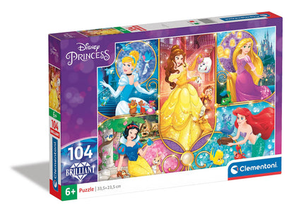 Clementoni 20140.2 Disney Princess Clementoni-20140-Brilliant Puzzle-Princess-104 Pieces, 6 (EU)