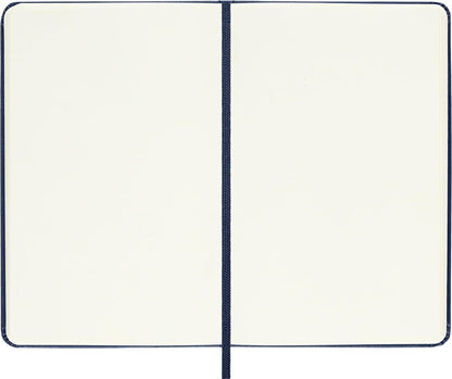 Moleskine Classic Plain Paper Notebook, Hard Cover and Elastic Closure Journal, Color Sapphire Blue, Size Pocket 9 x 14 cm, 192 Pages
