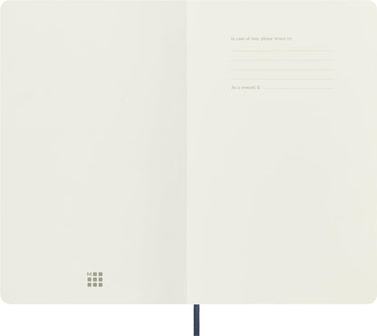 Moleskine Classic Ruled Paper Notebook, Soft Cover and Elastic Closure Journal, Color Sapphire Blue, Size Large 13 x 21 A5, 192 Pages