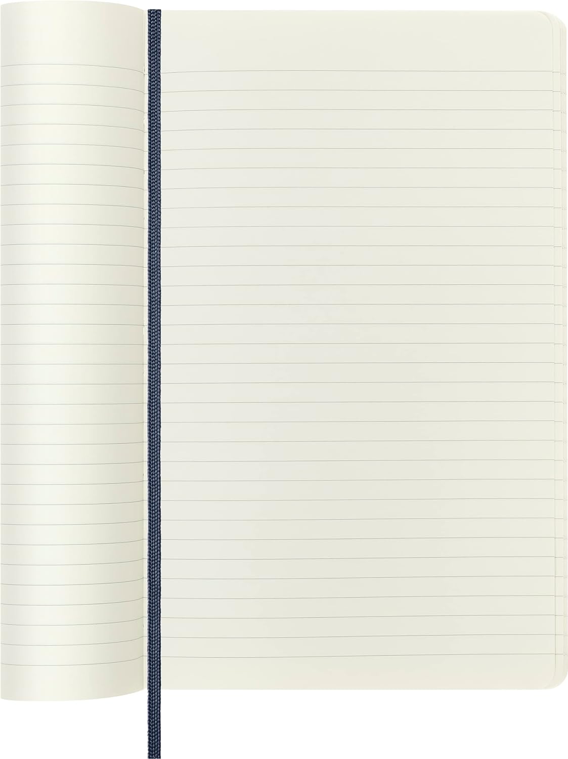 Moleskine Classic Ruled Paper Notebook, Soft Cover and Elastic Closure Journal, Color Sapphire Blue, Size Large 13 x 21 A5, 192 Pages