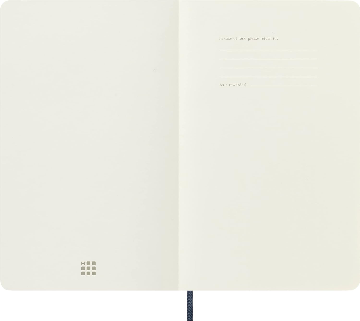 Moleskine Classic Plain Paper Notebook, Soft Cover and Elastic Closure Journal, Color Sapphire Blue, Size Large 13 x 21 A5, 192 Pages