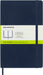 Moleskine Classic Plain Paper Notebook, Soft Cover and Elastic Closure Journal, Color Sapphire Blue, Size Large 13 x 21 A5, 192 Pages