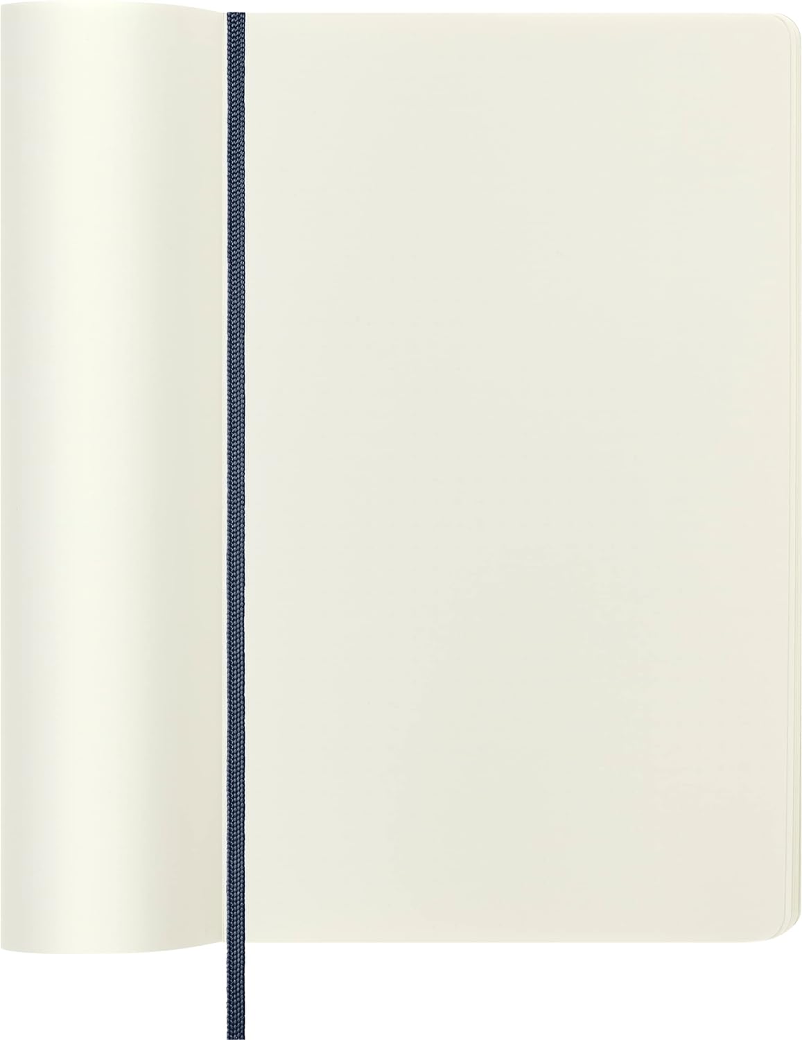 Moleskine Classic Plain Paper Notebook, Soft Cover and Elastic Closure Journal, Color Sapphire Blue, Size Large 13 x 21 A5, 192 Pages