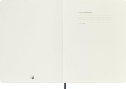 Moleskine Classic Plain Paper Notebook - Soft Cover and Elastic Closure Journal - Color Sapphire Blue - X- Large 19 x 25 A4 - 192 Pages