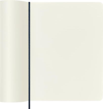 Moleskine Classic Plain Paper Notebook - Soft Cover and Elastic Closure Journal - Color Sapphire Blue - X- Large 19 x 25 A4 - 192 Pages