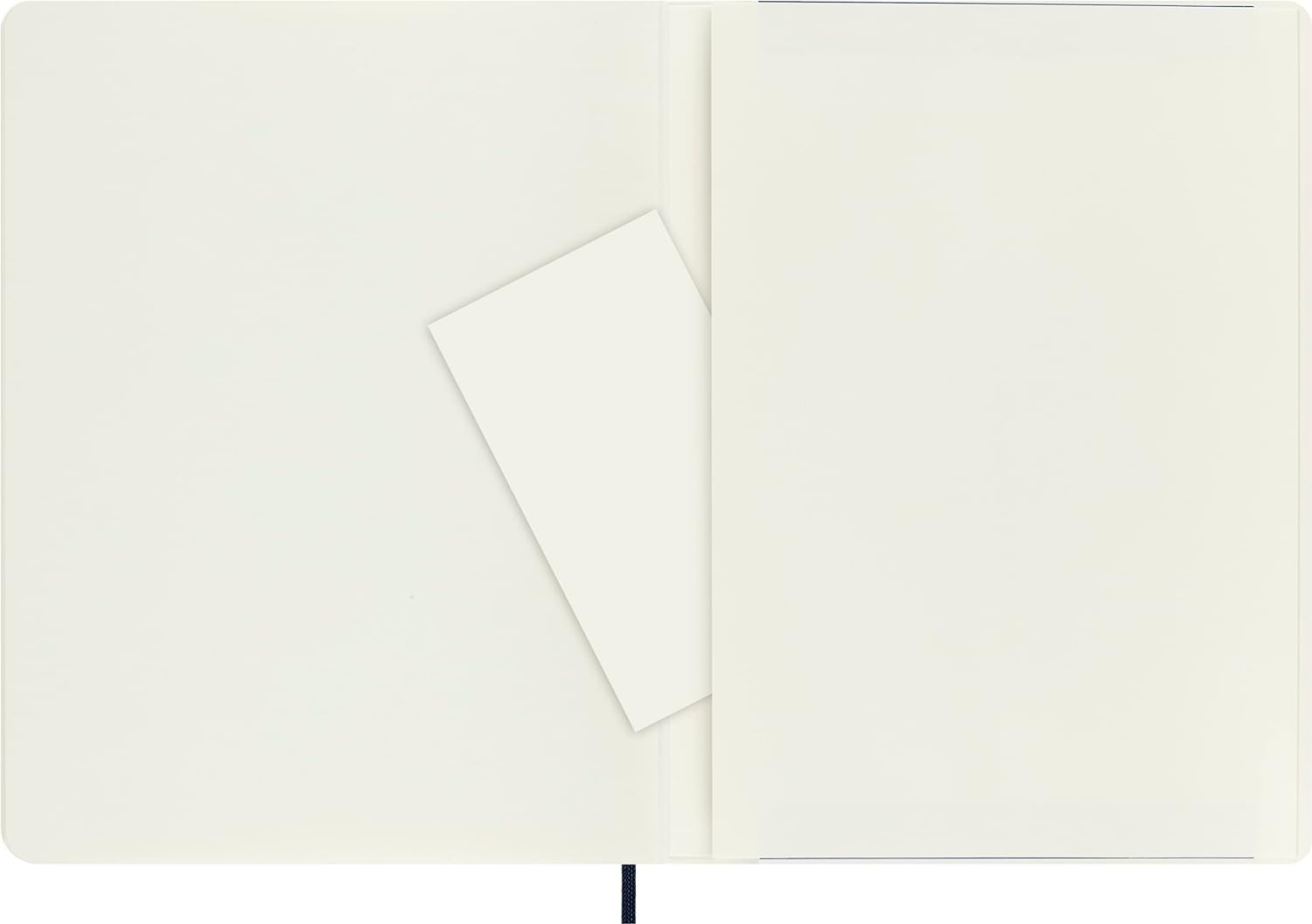 Moleskine Classic Plain Paper Notebook - Soft Cover and Elastic Closure Journal - Color Sapphire Blue - X- Large 19 x 25 A4 - 192 Pages