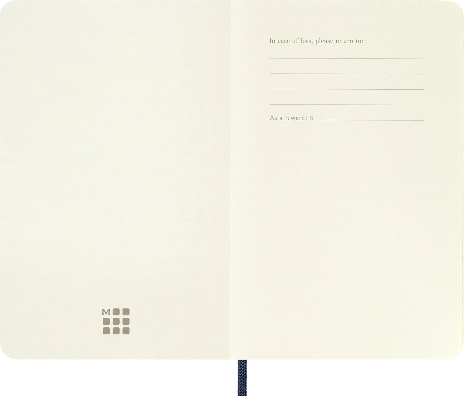 Moleskine Classic Plain Paper Notebook, Soft Cover and Elastic Closure Journal, Color Sapphire Blue, Medium 9 x 14 cm, 208 Pages