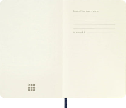 Moleskine Classic Plain Paper Notebook, Soft Cover and Elastic Closure Journal, Color Sapphire Blue, Medium 9 x 14 cm, 208 Pages