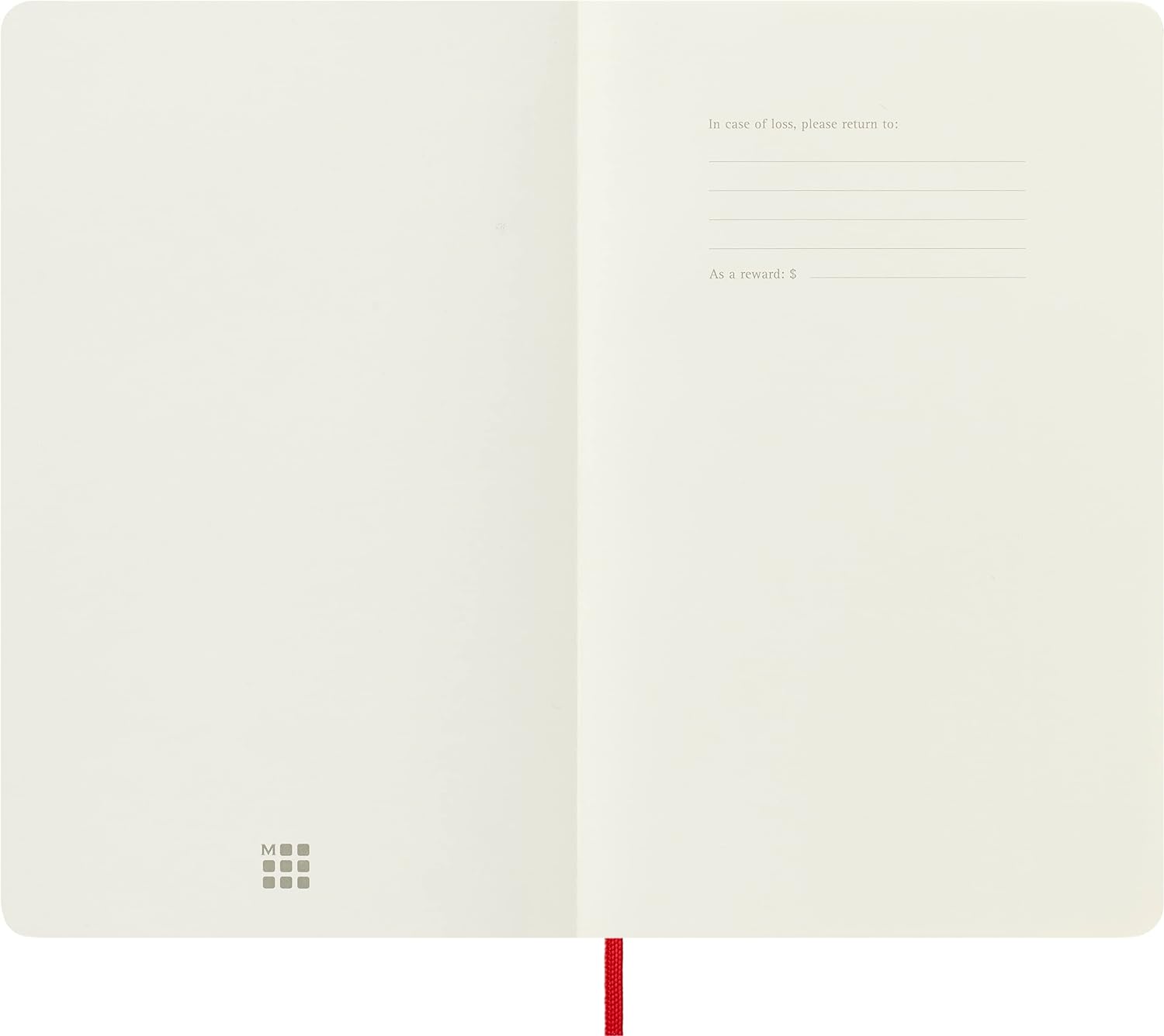 Moleskine Classic Plain Paper Notebook, Soft Cover and Elastic Closure Journal, Color Scarlet Red, Size Large 13 x 21 A5, 192 Pages