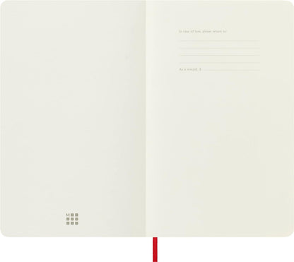 Moleskine Classic Plain Paper Notebook, Soft Cover and Elastic Closure Journal, Color Scarlet Red, Size Large 13 x 21 A5, 192 Pages