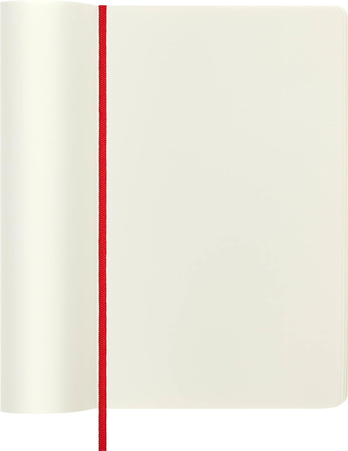 Moleskine Classic Plain Paper Notebook, Soft Cover and Elastic Closure Journal, Color Scarlet Red, Size Large 13 x 21 A5, 192 Pages