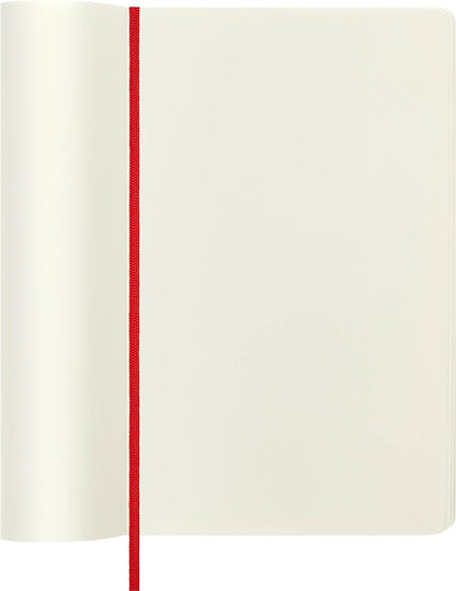 Moleskine Classic Plain Paper Notebook, Soft Cover and Elastic Closure Journal, Color Scarlet Red, Size Large 13 x 21 A5, 192 Pages