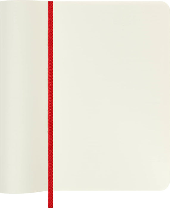 Moleskine Classic Plain Paper Notebook, Soft Cover and Elastic Closure Journal, Color Scarlet Red, Size Pocket 9 x 14 A6, 192 Pages
