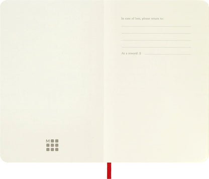 Moleskine Classic Plain Paper Notebook, Soft Cover and Elastic Closure Journal, Color Scarlet Red, Size Pocket 9 x 14 A6, 192 Pages
