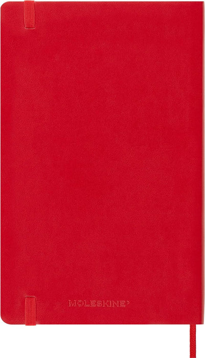 Moleskine - Classic Ruled Paper Notebook - Soft Cover and Elastic Closure Journal - Color Scarlet Red - Size Large 13 x 21 A5 - 192 Pages