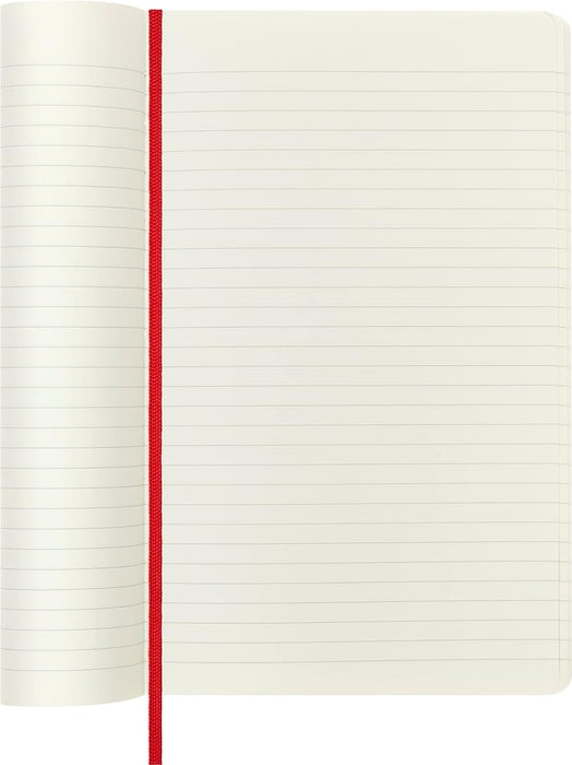 Moleskine - Classic Ruled Paper Notebook - Soft Cover and Elastic Closure Journal - Color Scarlet Red - Size Large 13 x 21 A5 - 192 Pages
