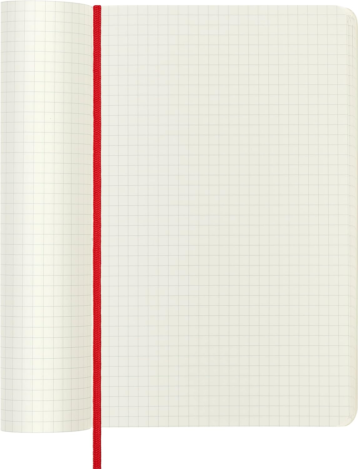 Moleskine Classic Squared Paper Notebook, Soft Cover and Elastic Closure Journal, Color Scarlet Red, Size Large 13 x 21 A5, 192 Pages
