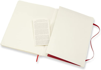 Moleskine Classic Plain Paper Notebook, Soft Cover and Elastic Closure Journal, Color Scarlet Red, Size Extra Large 19 x 25 A4, 192 Pages