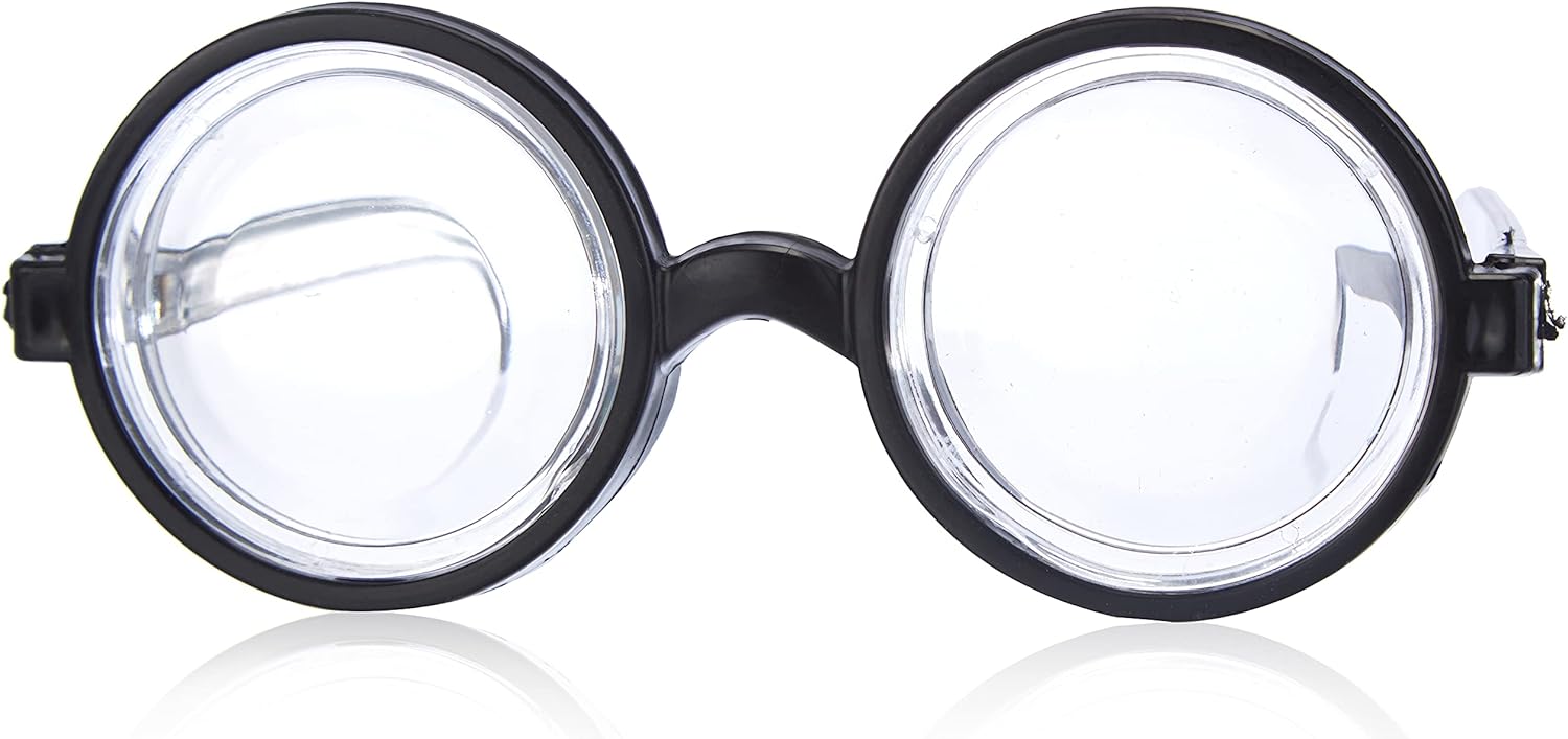 Boland 00371 - Brille Nerd, schwarz, Hornbrille, sympathischer Streber, Fachidiot, Sonderling, Karneval, Fasching, Mottoparty, Verkleidung, Accessoire Einheitsgröße Einzelartikel