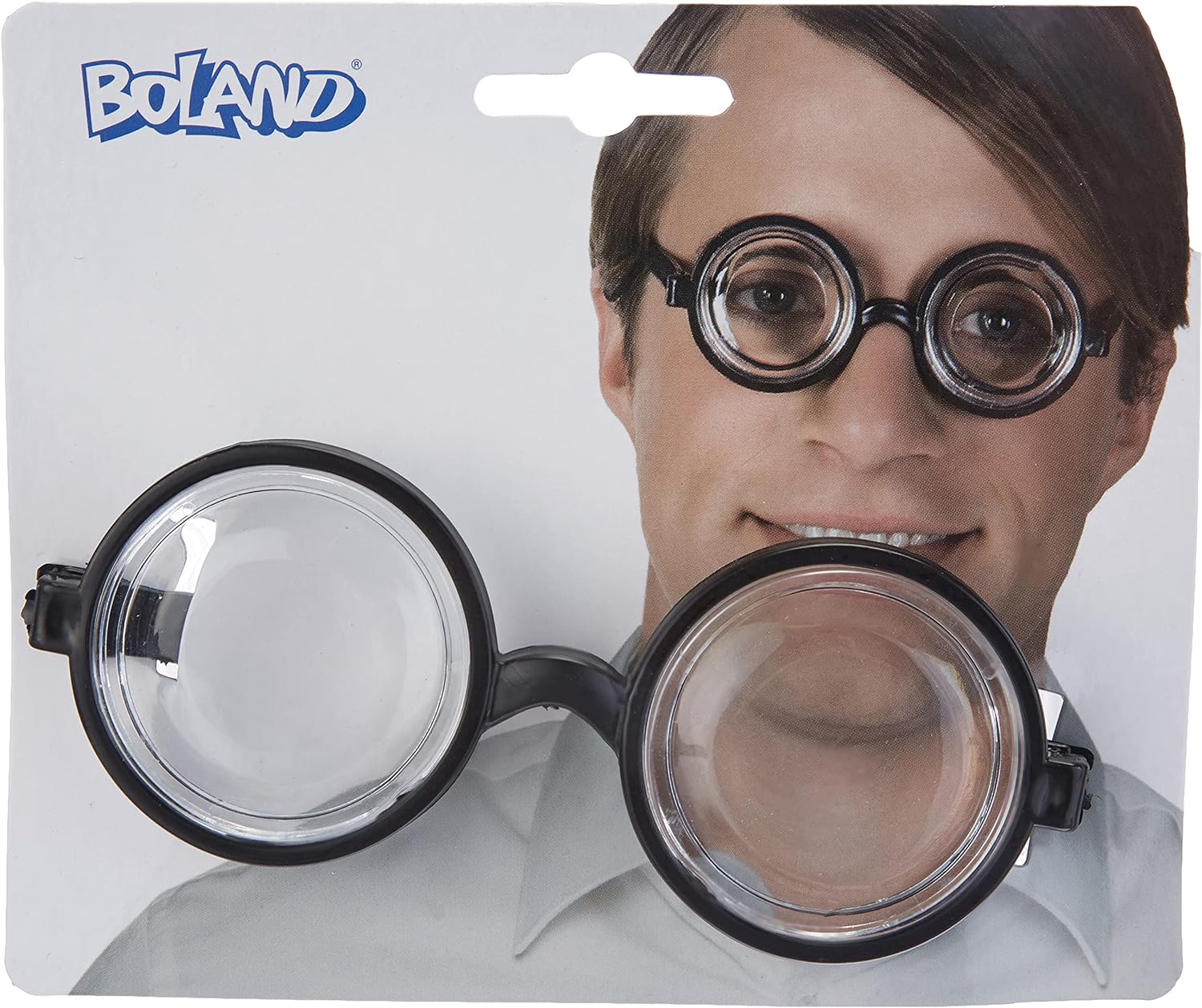 Boland 00371 - Brille Nerd, schwarz, Hornbrille, sympathischer Streber, Fachidiot, Sonderling, Karneval, Fasching, Mottoparty, Verkleidung, Accessoire Einheitsgröße Einzelartikel