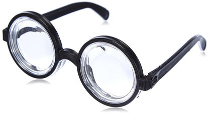 Boland 00371 - Brille Nerd, schwarz, Hornbrille, sympathischer Streber, Fachidiot, Sonderling, Karneval, Fasching, Mottoparty, Verkleidung, Accessoire Einheitsgröße Einzelartikel