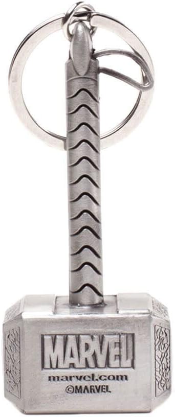 Bioworld BIO-KE070702MAR Marvel Comics Thor Mjolnir Hammer 3D Metal Keychain, One Size, Multicolour Keyring, 16 cm