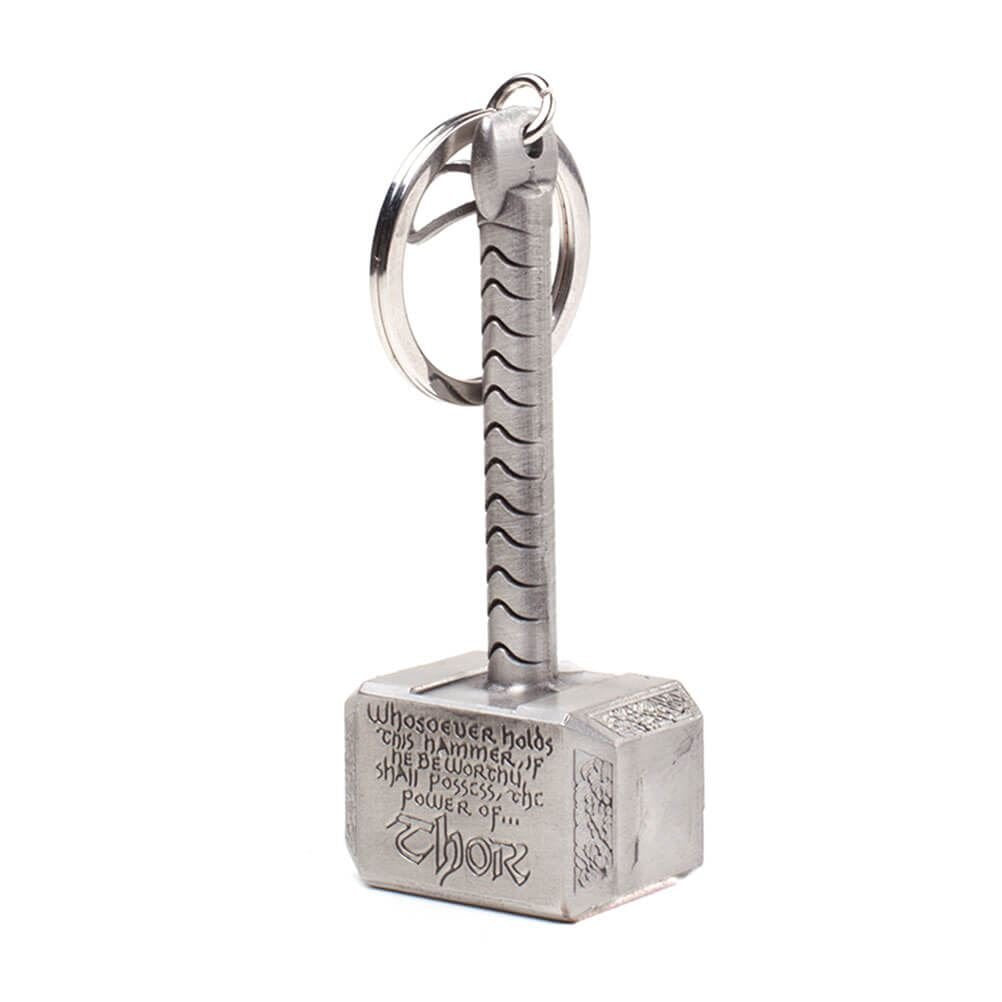 Bioworld BIO-KE070702MAR Marvel Comics Thor Mjolnir Hammer 3D Metal Keychain, One Size, Multicolour Keyring, 16 cm