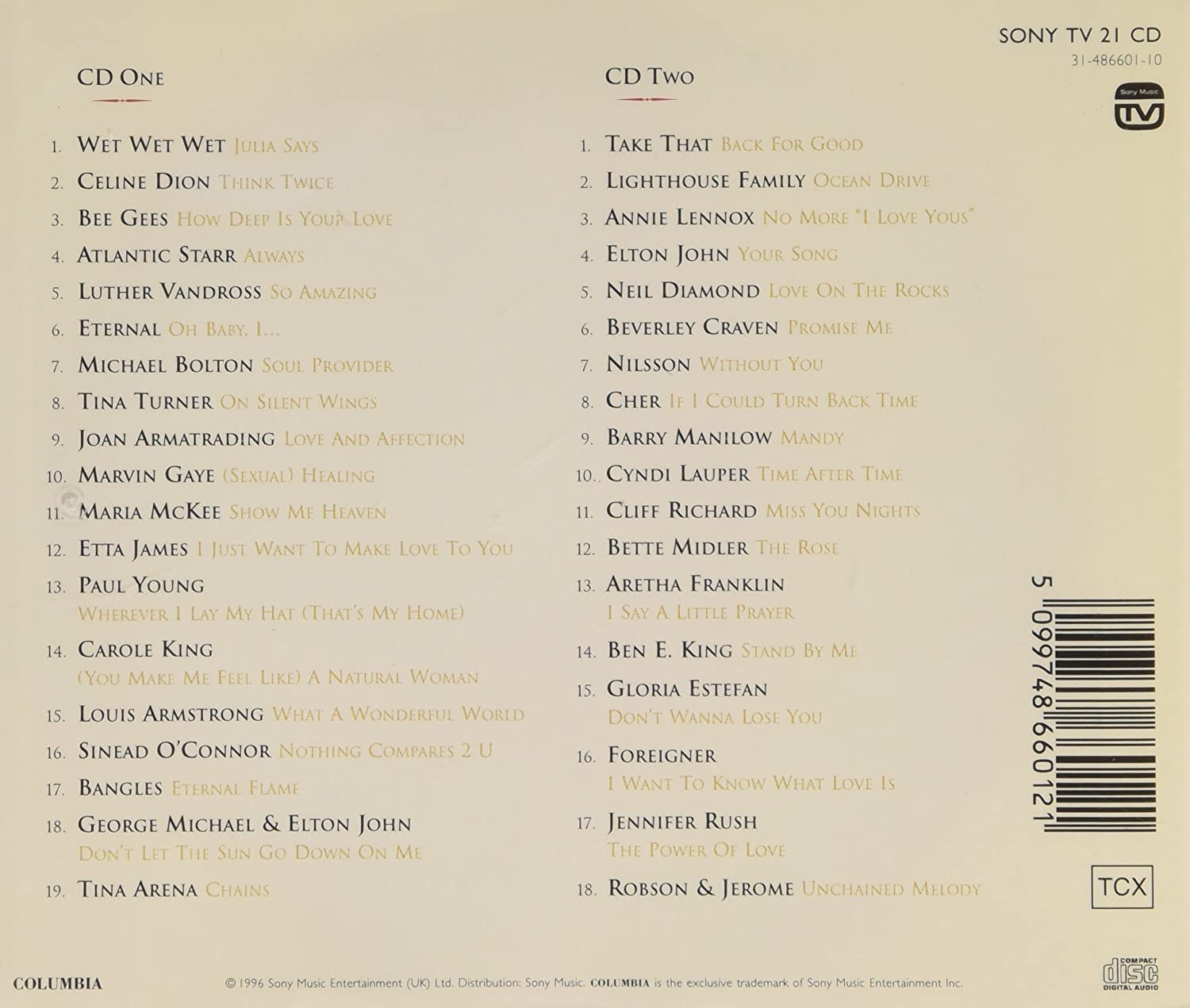 The All Time Greatest Love Songs of the 60's, 70's, 80's & 90's