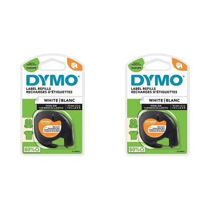 DYMO LT etiquetas auténticas para ropa | Negro sobre blanco | 12 mm x 4m | Hierro en las etiquetas de tela para las etiquetadoras LetraTag | autoadhesivo