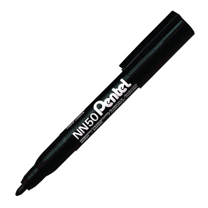 Pentel - Marcador permanente punta cónica. Color negro. - Pack de 12
