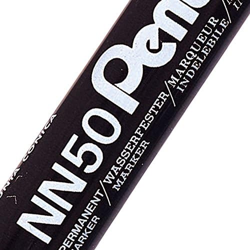 Pentel - Marcador permanente punta cónica. Color negro. - Pack de 12