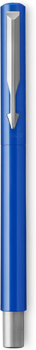 Parker Vector Fountain Pen | Blue with Chrome Trim | Medium Nib | Blue Ink | Hangtab