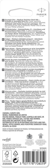 Parker Vector Fountain Pen | Blue with Chrome Trim | Medium Nib | Blue Ink | Hangtab