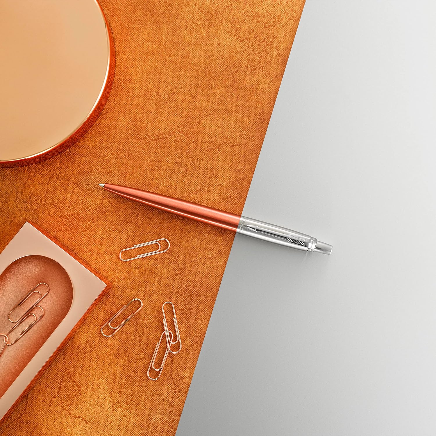 Parker Jotter Ballpoint Pen | Chelsea Orange | Medium Point Blue In