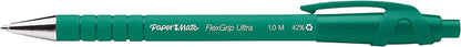 Paper Mate Flexgrip Ultra Retractable Ballpoint Pens | Medium Point (1.0mm) | Green | 12 Count