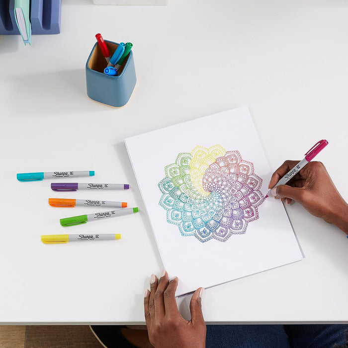 Sharpie Permanent Markers | Ultra-Fine Point | Assorted Colours | 12 Count