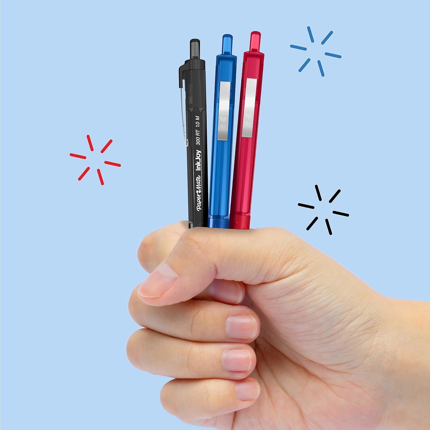 Paper Mate InkJoy 300RT Retractable Ballpoint Pens | Medium Point (1.0 mm) | Blue | 12 Count