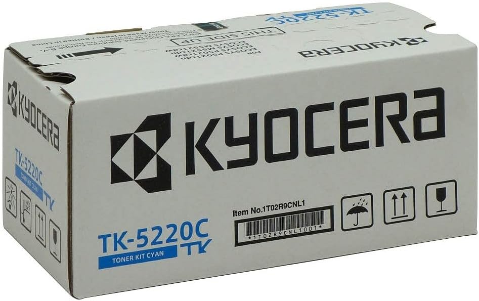Kyocera TK-5220C Toner Cyan, Original Premium Cartridge 1T02R9CNL1. Compatible ECOSYS Printers M5521cdn/cdw, P5021cdn/cdw